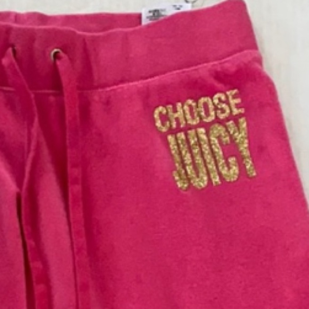 Y2K Juicy Couture BLING Pink Velour Velvet Tracksuit SET CHOOSE JUICY - Picture 16 of 16
